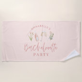 Bachelorette party strand van Roze girly modern dr Strandlaken (Voorkant)