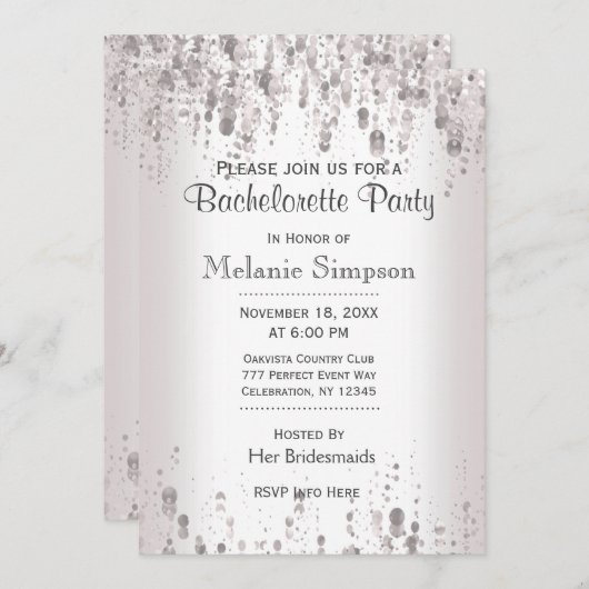 Bachelorette Party | Subtle Silver Kaart (Voorkant / Achterkant)