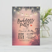 Bachelorette Party Summer Beach Palm Trees Lichten Kaart (Staand voorkant)