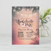 Bachelorette Party Summer Beach Palm Trees Lichten Kaart (Staand voorkant)