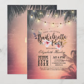 Bachelorette Party Summer Beach Palm Trees Lichten Kaart (Voorkant / Achterkant)