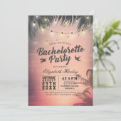 Bachelorette Party Summer Beach Palm Trees Lichten Kaart (Staand voorkant)