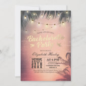 Bachelorette Party Summer Beach Palm Trees Lichten Kaart (Voorkant)
