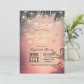 Bachelorette Party Summer Beach Palm Trees Lichten Kaart (Staand voorkant)