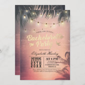 Bachelorette Party Summer Beach Palm Trees Lichten Kaart (Voorkant / Achterkant)