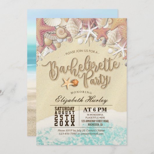 Bachelorette Party Summer Beach Starfish Seashell Kaart (Voorkant / Achterkant)