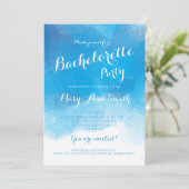 Bachelorette Party Summer Blue Waterverf Kaart (Staand voorkant)