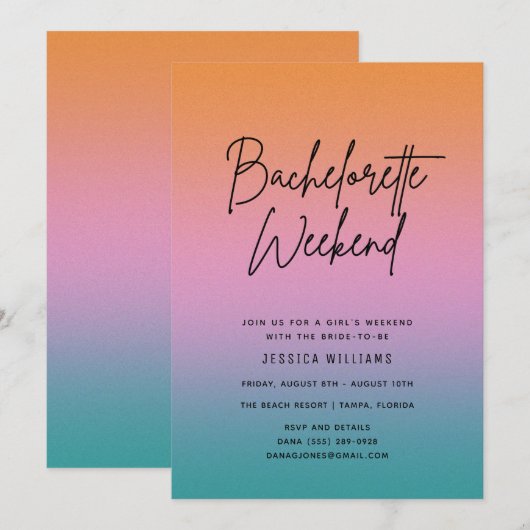 Bachelorette Party Summer Weekend Getaway Kaart (Voorkant / Achterkant)