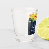 Bachelorette Party Sunflower Blue Wood Shot Glas (Links)