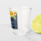 Bachelorette Party Sunflower Blue Wood Shot Glas (Rechts)