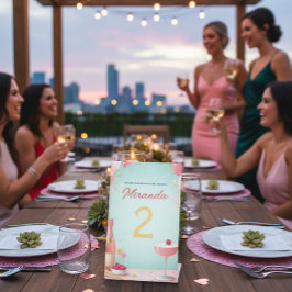 Bachelorette Party Table Number Sign Reclamebord Met Voetstuk