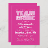 Bachelorette Party Team Bruid Roze Trendy Stijlvol Kaart (Voorkant / Achterkant)