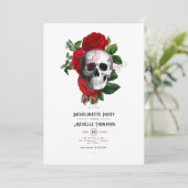 Bachelorette Party the Red and Black Floral Gothic Kaart (Staand voorkant)