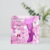 Bachelorette Party toont Hi Heels Boots Pink 2 Kaart (Staand voorkant)