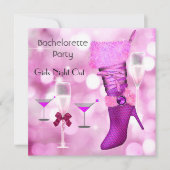 Bachelorette Party toont Hi Heels Boots Pink 2 Kaart (Voorkant)