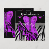 Bachelorette Party toont Paars Zebra corset Kaart (Voorkant / Achterkant)