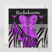 Bachelorette Party toont Paars Zebra corset Kaart (Voorkant)