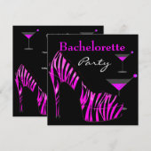 Bachelorette Party toont roze zwarte Zebra schotel Kaart (Voorkant / Achterkant)