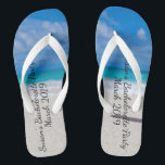 Bachelorette Party Tropical Beach Cruise Teenslippers<br><div class="desc">Dit ontwerp werd gecreeerd door digitale kunst. Het kan worden gepersonaliseerd door de aanpassingsknoop te klikken en de kleur te veranderen, een naam, initialen of uw favoriete woorden toe te voegen. Neem contact met me op colorflowcreations@gmail.com als je dit ontwerp op een ander product wilt gebruiken. Koop mijn oorspronkelijke abstracte...</div>