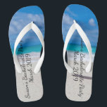 Bachelorette Party Tropical Beach Cruise Teenslippers<br><div class="desc">Dit ontwerp werd gecreeerd door digitale kunst. Het kan worden gepersonaliseerd door de aanpassingsknoop te klikken en de kleur te veranderen, een naam, initialen of uw favoriete woorden toe te voegen. Neem contact met me op colorflowcreations@gmail.com als je dit ontwerp op een ander product wilt gebruiken. Koop mijn oorspronkelijke abstracte...</div>