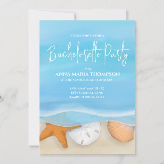 Bachelorette Party Tropical Beach Custom Kaart (Voorkant)