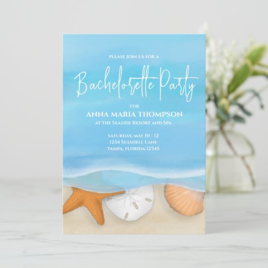 Bachelorette Party Tropical Beach Custom Kaart (Staand voorkant)