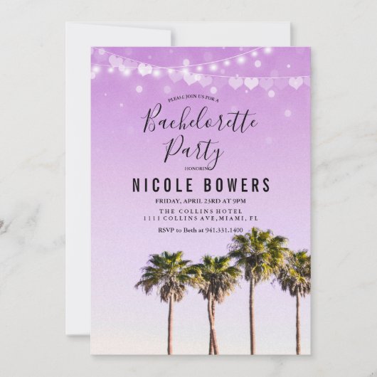 Bachelorette Party Tropische uitnodiging (Voorkant)