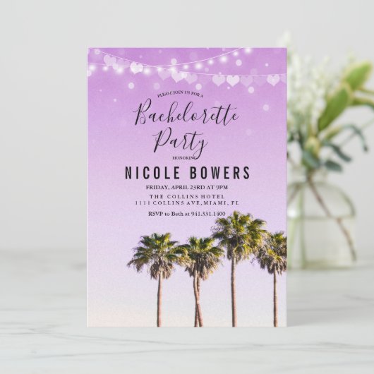 Bachelorette Party Tropische uitnodiging (Staand voorkant)