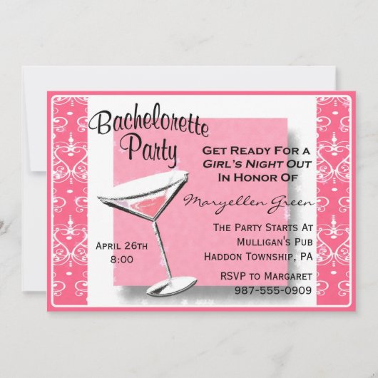 Bachelorette Party Uitnodiging-Gemakkelijk om aan  Kaart (Voorkant)