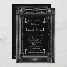 Bachelorette party-uitnodiging, geweldige Gatsby, Kaart