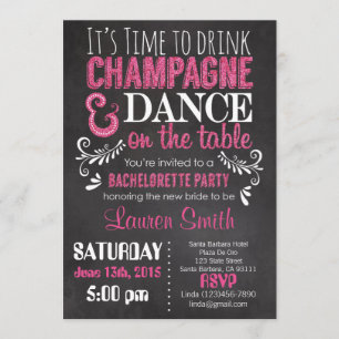 Bachelorette Party Uitnodiging Roze Glitter