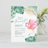 Bachelorette Party Uitnodigingen Tropische Famingo (Staand voorkant)