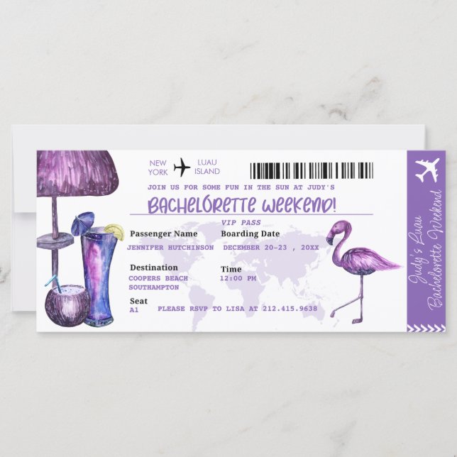 Bachelorette Party | Uitnodigingen van tropische p (Voorkant)