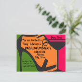 Bachelorette Party uitnodigingsontwerp Uitnodiging Briefkaart (Staand voorkant)