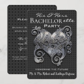 Bachelorette Party van Elegant "Zijne & Hers" nodi Kaart (Voorkant / Achterkant)