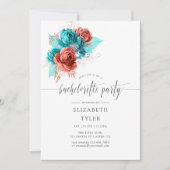 Bachelorette Party van Turquoise en Coral Waterver Kaart (Voorkant)