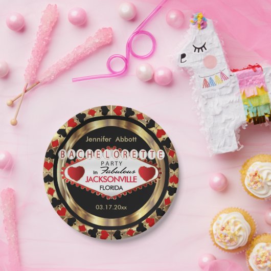 Bachelorette Party Vegas Style - doe-het-zelf stad Papieren Bordje (Feest)