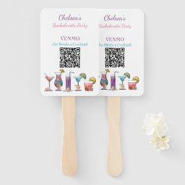 Bachelorette Party VENMO de bruid een cocktail Handwaaier