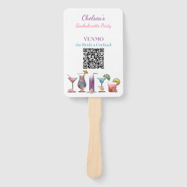 Bachelorette Party VENMO de bruid een cocktail Handwaaier