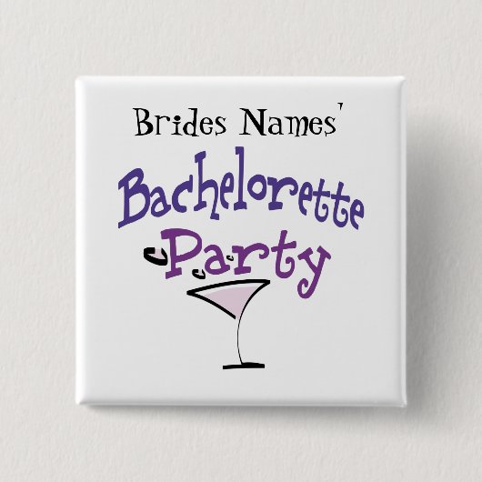 Bachelorette Party Vierkante Button 5,1 Cm (Voorkant)