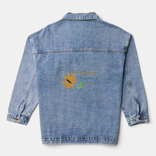 Bachelorette party voeg naam datum plaats zonneblo denim jacket (Achterkant)