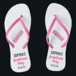 Bachelorette Party voor moderne typografie Teenslippers<br><div class="desc">Deze moderne typografie-teenslippers zijn een perfect simpele dankjewel voor elke bruid die in de zomer of op het strand een bachelerotte feest heeft! Personaliseer met de naam van de bruid,  de naam van uw bruidsmeisje/vriend,  en bachelorette partijdatum.</div>