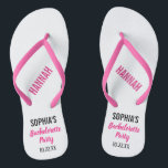 Bachelorette Party voor moderne typografie Teenslippers<br><div class="desc">Deze moderne typografie-teenslippers zijn een perfect simpele dankjewel voor elke bruid die in de zomer of op het strand een bachelerotte feest heeft! Personaliseer met de naam van de bruid,  de naam van uw bruidsmeisje/vriend,  en bachelorette partijdatum.</div>