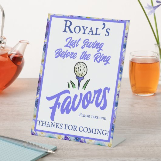 Bachelorette Party Vrijgezellenfeest Golf Blauw Bl Reclamebord Met Voetstuk (Insitu)