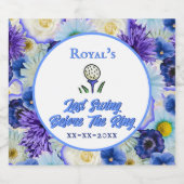 Bachelorette Party Vrijgezellenfeest Golf Blauw Bl Sparkling Wijnetiket (Enkel label)