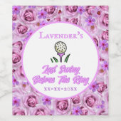 Bachelorette Party Vrijgezellenfeest Golf Lavendel Wijn Etiket (Enkel label)
