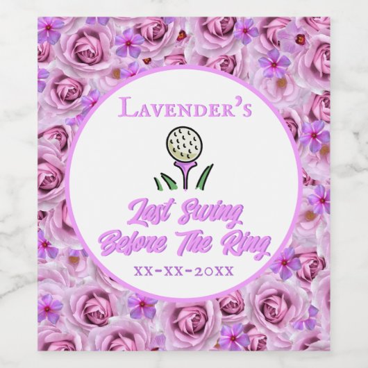 Bachelorette Party Vrijgezellenfeest Golf Lavendel Wijn Etiket (Enkel label)
