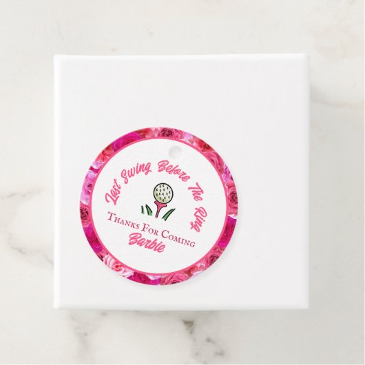 Bachelorette Party Vrijgezellenfeest Golf Roze Blo Bedankjes Labels (In situ)
