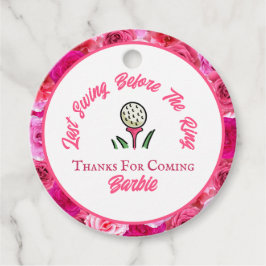 Bachelorette Party Vrijgezellenfeest Golf Roze Blo Bedankjes Labels