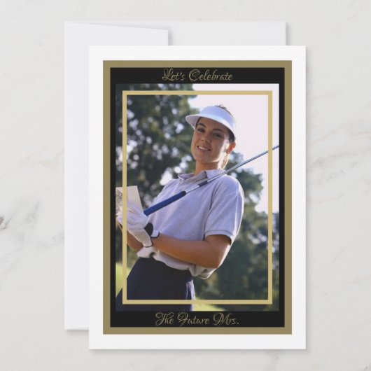 Bachelorette Party Vrijgezellenfeest Golf Zwart Go Kaart (Achterkant)